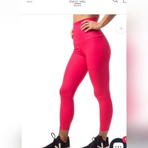 Emily Hsu embossed leopard leggings 7/8 brown